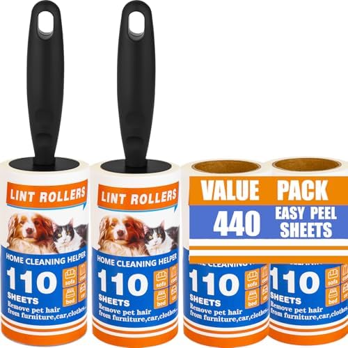 Lint Rollers for Pet Hair Extra Sticky, 440 Sheets by Unknown