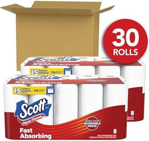 Scott Paper Towels, Task Size, 30 Family Double Rolls, 119 Sheets Per Roll - Image 2