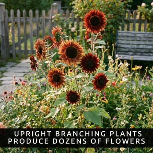 50 Velvet Queen Sunflower Seeds | Burgundy Red Flower Seeds - Image 2