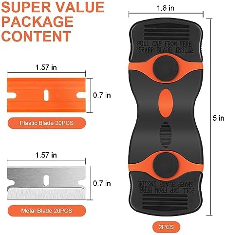 Ainiv 2 Pack Razor Blade Scraper, 2-in-1 Multi-funtional Scraper Tool - Image 2