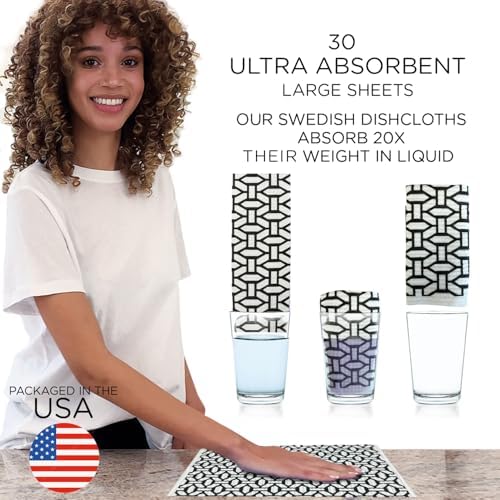 LOLA Swedish Dishcloths XL on a Roll, 30 Sheets, Geometric Pattern, Perforated - Image 5