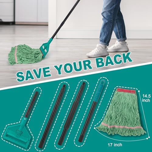 KeFanta 60 Inch Loop-End String Mop Heavy Duty Commercial Industrial Mops - Image 4