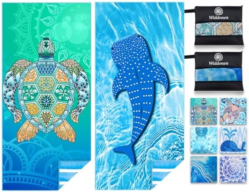 Widdonen Microfiber Beach Towel, Compact 2 Pack-71x32 Inch by WIDDONEN