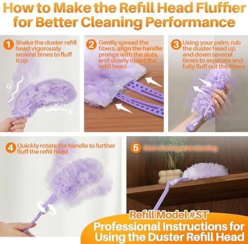 JOYMOOP Scented Telescopic Duster kit, 3FT Extendable Handle + 24 Purple Refills - Image 4