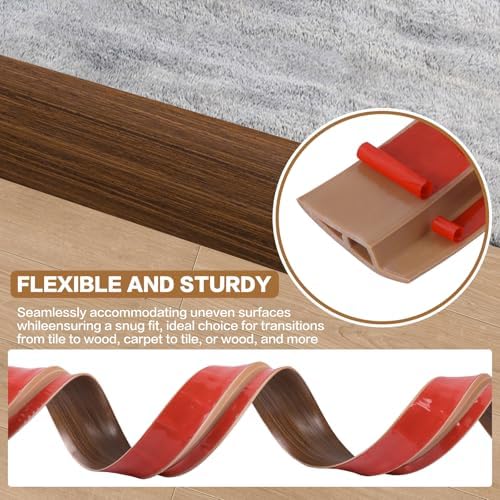 Floor Transition Strip Vinyl Door Threshold Ramp Self Adhesive Carpet Edging - Image 5