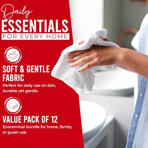 DAN RIVER 12 Pack Cotton Wash Cloths Set - Image 3