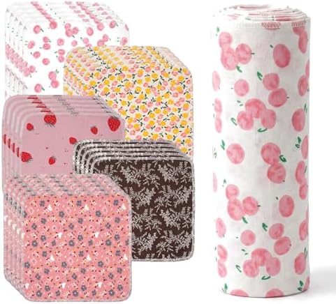 25 Pack Reusable Paper Towels, Washable Cotton Flannel Cleaning Cloths by Unknown