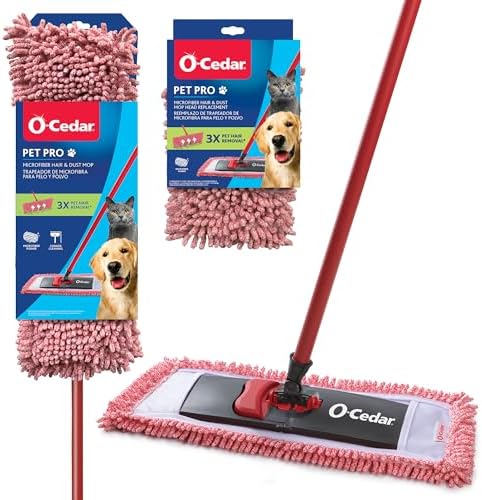 O-Cedar Pet Pro Microfiber Hair & Dust Mop + 1 Mop Head Replacement | 3X Pet by Unknown