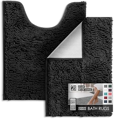 Hearth & Harbor Bathroom Rugs, Chenille Bath Mat by HearthHarbor