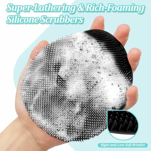 Back Scrubber for Shower & Silicone Bath Glove Set, 19’’ Detachable Long Handle - Image 4