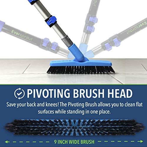 EVERSPROUT 1.5-to-3 Foot Grout Brush Scrubber Pro w/Long Handle Pole | Stiff - Image 4