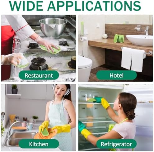 24 Pcs Reusable Scrub Sponges, Microfiber Washing Dish Scrubber - Image 6