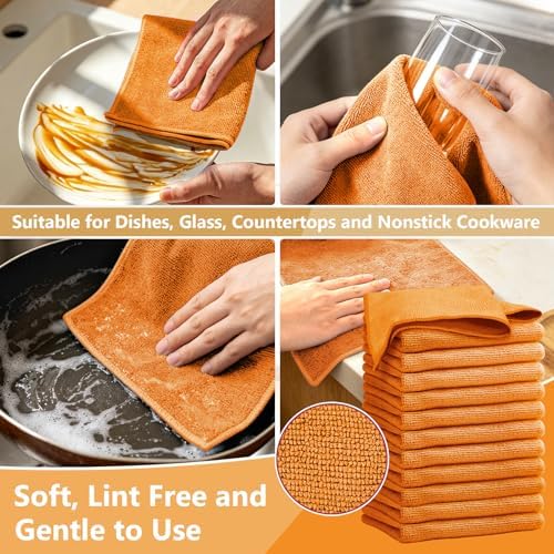 Kitchen Dish Cloths, 12 Pack, 10 x 10 Inches, Super Absorbent Kitchen Towels - Image 4