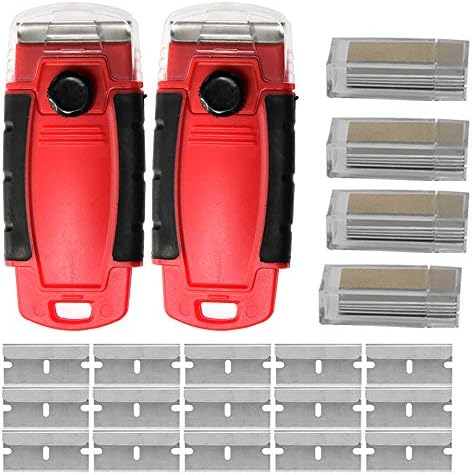Plastic Razor Blade Scraper Hand Held Window Vinyl Tint Scraper Pack 2 by WEKOIL