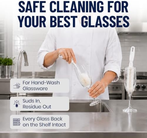 Set of 2 Crystal Stemware & Goblet Glass Cleaning Brush Kit - Image 3