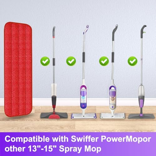 TreeLen 3 Packs Microfiber Mop Pads Spray Mop Replacement Heads Wet/Dry Floor - Image 2