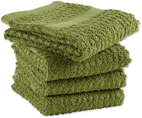 DII Basic Terry Collection Waffle Dishtowel Set, Solid Antique Green, 4 Piece - Image 3
