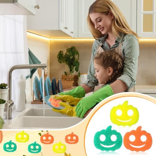 FillTouch Halloween Pumpkin 3 Pcs Scrub Sponge - Image 4