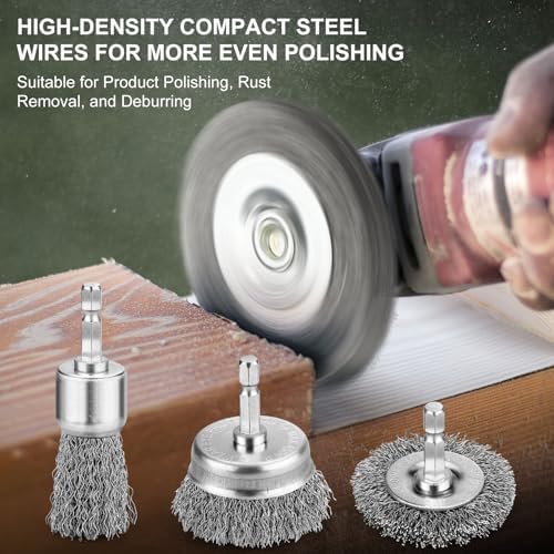 10Pcs Wire Wheel Brush Set, Carbon Steel Wire Wheel - Image 4