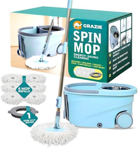 Grazie Spin Mop & Bucket Set by GRAZIE