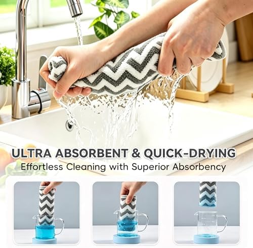 Microfiber Cleaning Cloths, 6 Pack Kitchen Towels & Dish Towels - Image 5