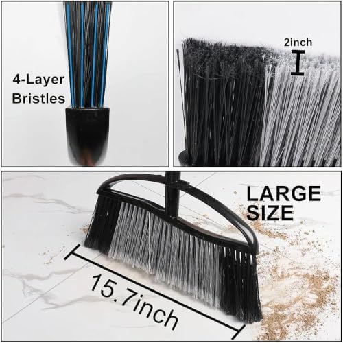 2-Pack Outdoor Broom, 15.7" Wide Angle Head - Image 4