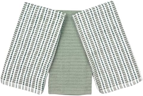 Serafina Home Sage Green Kitchen Dish Towels- Set of 3 100% Cotton Soft by SerafinaHome