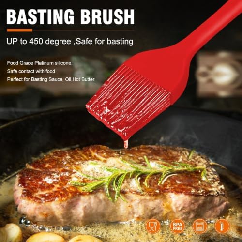 Walfos Silicone Basting Pastry Brush, 600°F Heat Resistant - Image 3