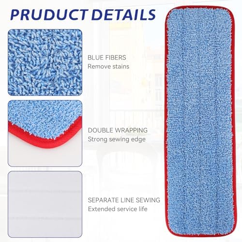 Replacement Microfiber Pad for Rubbermaid Commercial 18.5 Inch Mop Head - Image 3