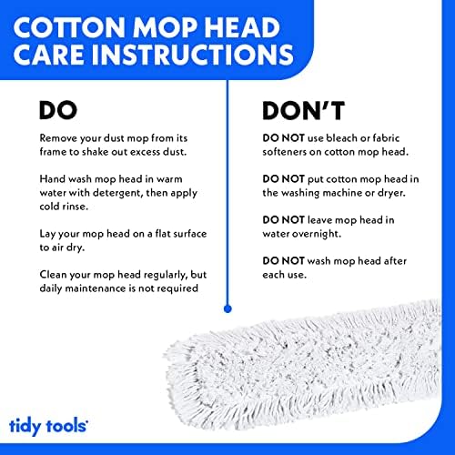 60 Inch Commercial Dust Mop Replacement Head – Reusable Cotton Dust Mop Refill - Image 3