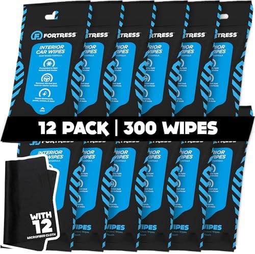 Fortress Car Interior Cleaner Wipes, Microfiber Cloth by Fortress