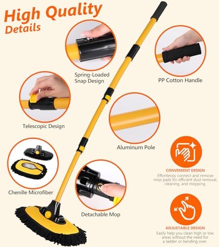 EVERRUSH 56.7" Car Wash Brush Mop Microfiber Car Washing Sponge - Image 6