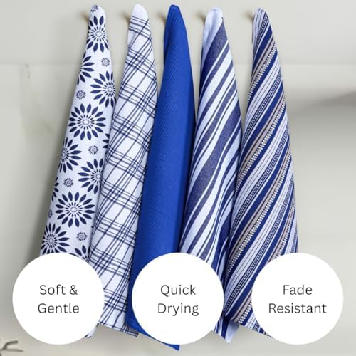 Assorted Kitchen Towels Set of 5-100% Cotton Dish Cloths Towels - Image 3
