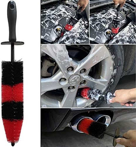Car Wash Brush with Long Handle, Car Detailing Kit, Wheel Brush 7 Packs - Image 4