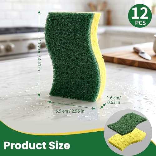 12 Count Heavy Duty Scrub Dish Sponges - Image 2
