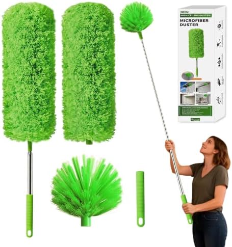 Cobweb Duster with Extension Pole, Washable Cleaning Duster Kit with 3 Duster by Unknown