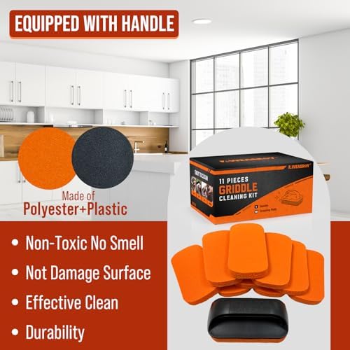 Griddle Cleaning Kit for Blackstone, Non-Scratch Scouring Pads for Kitchen - Image 2