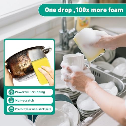 10-Pack Heavy Duty Scrub Sponges, Non-Scratch Kitchen Sponge - Image 6
