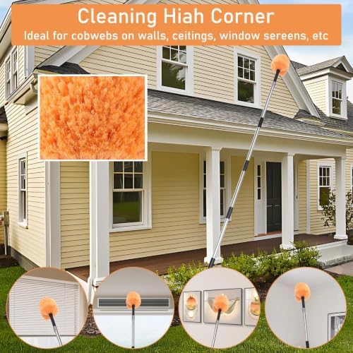 Cobweb Duster with Extension Pole - 9 FT Adjustment Spider Web Brush - Image 3