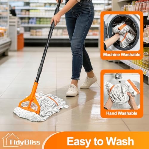 TidyBliss Commercial Mop with 3 Replacement Heads - Image 5