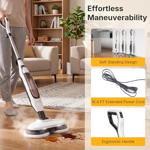 NEWBULIG Scrubbing Steam Mop, Spin Steam Mops - Image 6