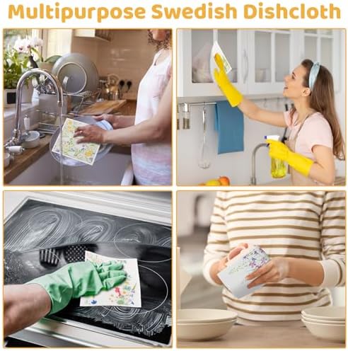 6 Pack Spring Floral Swedish Dishcloths - Image 6