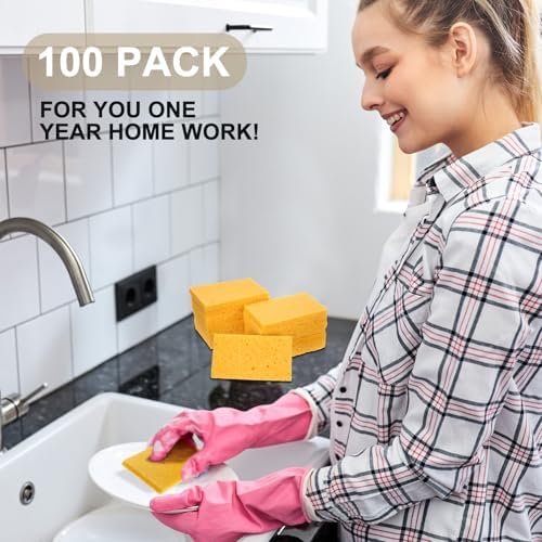Zhengmy 100 Pcs Sponges Bulk Sponges Kitchen Compressed Sponge - Image 6