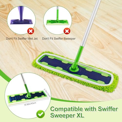 8 Pack Microfiber Mop Pads for Swiffer XL Mops Reusable Wet and Dry Mopping - Image 3