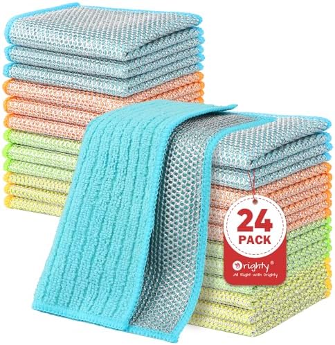 Orighty Dish Cloths, 24 Pack Double-Layer Metal Dish Rags by AllRightinOrighty