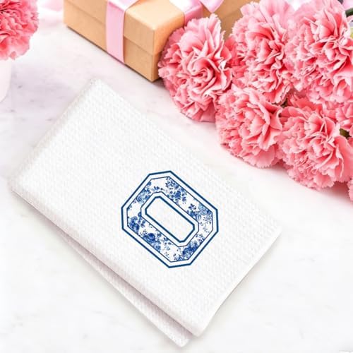 Chinoiserie Initial Kitchen Towels, Personalized Kitchen Towels, Personalized - Image 4