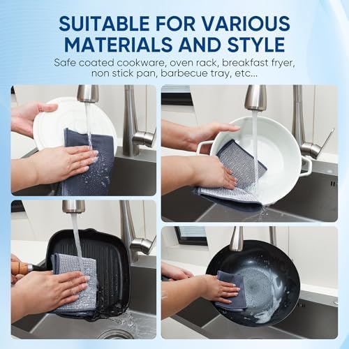 Forggon Non Scratch Wire Dishcloth, New Upgrade 2-Layer, 9.05"X10.6" - Image 6