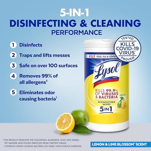 Lysol Disinfecting Wipes, Lemon + Mango + Linen, 80 ct. - Image 3