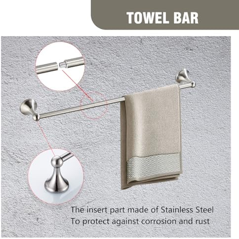 Classic Bathroom Hardware Accessory 4-piece Set, Brushed Nickel - Image 3