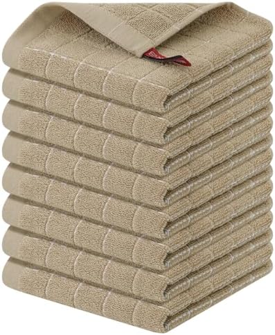 Homaxy 100% Cotton Terry Kitchen Dish Cloths, 8 Pack by Homaxy